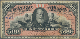 01151 Brazil / Brasilien: 500 Reis ND(1880) P. A243 In Used Condition With Several Vertical Folds And Crea - Brésil