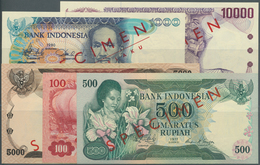 01154 Brazil / Brasilien: Set With 5 Specimens 5000 Rupiah 1975, 100 Rupiah 1977, 500 Rupiah 1977, 10.000 - Brésil