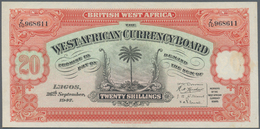 01164 British West Africa: 20 Shillings 1947 P. 8b, Center Fold, Crisp Original Paper, No Holes Or Tears, - Autres - Afrique