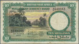 01165 British West Africa: 10 Shillings 1953 P. 9a, Used Condition With Several Folds And Creases, No Hole - Autres - Afrique