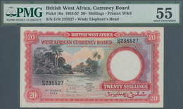 01166 British West Africa: 10 Shillings 1954 P. 10a In Condition: PMG Graded 55 AUNC. - Otros – Africa