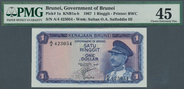 01167 Brunei: 1 Ringgit 1967 P. 1a, Condition: PMG Graded 45 Choice XF. - Brunei