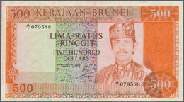 01183 Brunei: 500 Ringgit 1979 P. 11 In Lightly Used Condition, With Several Folds And Creases But No Hole - Brunei