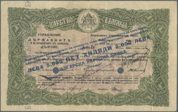 01211 Bulgaria / Bulgarien: 5000 Leva ND(1922) P. 28, Vertically And Horizontally Folded, 2 Cancellation H - Bulgaria