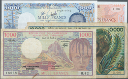 01247 Cameroon / Kamerun: Republique Du Cameroun, Set With 4 Banknotes Containing 1000 And 10.000 Franc S1 - Kamerun