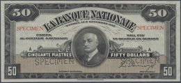 01253 Canada: 50 Dollars / 50 Piastres 1922 Specimen P. S874s Issued By "La Banque Nationale" With Two "Sp - Kanada
