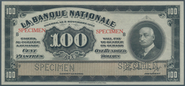 01255 Canada: La Banque Nationale 100 Dollars 1922 SPECIMEN, P.S875s In Perfect Condition, Slightly Wavy P - Kanada