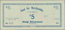 01258 Canada: 5 Dollars "Good For Merchandise", Manitoba 1907, P.NL, Tiny Pinholes At Upper Margin, Otherw - Kanada