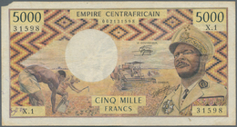 01267 Central African Republic / Zentralafrikanische Republik: 5000 Francs ND(1979) P. 7, Used With Folds - Centrafricaine (République)