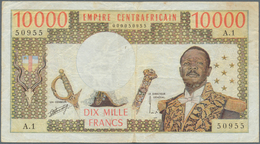 01269 Central African Republic / Zentralafrikanische Republik: 10.000 Francs ND Bokassa P. 9, Used With Fo - Zentralafrik. Rep.