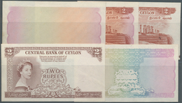 01277 Ceylon: Rare Set Of 5 Progressive Proof Prints For 2 Rupees 1952 QEII P. 50p, Watermarked, With Moun - Sri Lanka