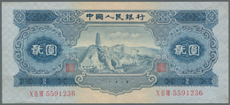 01299 China: 2 Yuan 1952 P. 867, Only Light Vertical Folds, No Holes Or Tears, Crisp Original Paper, Origi - Cina