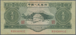 01300 China: 3 Yuan 1953 P. 868, Several Vertical Folds, Possible Pressed, No Holes, Still Strong Paper An - Cina