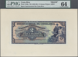 01325 Costa Rica: Banco Internacional De Costa Rica 2 Colones ND(1924-29), Proof Of Front And Back On Card - Costa Rica