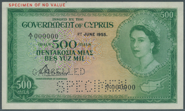 01344 Cyprus / Zypern: 500 Mil 1955 SPECIMEN, P.34as With A Tiny Dint At Upper Right Corner, Otherwise Per - Cyprus