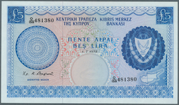 01347 Cyprus / Zypern: 5 Pounds 1975, P.44c, Tiny Dint At Lower Right Corner, Otherwise Perfect. Condition - Cyprus