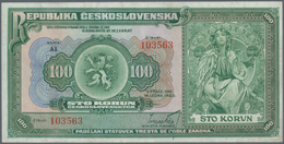 01349 Czechoslovakia / Tschechoslowakei: 100 Korun 1920 P. 17a, In Exceptional Condition For This Type Of - Tschechoslowakei