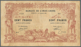 01360 Djibouti / Dschibuti: 100 Francs 1920 Banque De L'Indochine P. 4, Used With Folds And Creases, Only - Djibouti