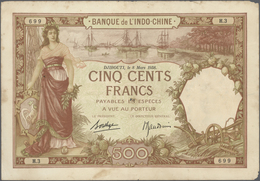 01364 Djibouti / Dschibuti: Banque De L'Indo-Chine 500 Francs March 8th 1938, P.9b, Still Great Condition - Djibouti