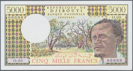 01370 Djibouti / Dschibuti: Seldom Seen 5000 Francs ND(1979-2002) Specimen / Proof P. 38s Without Watermar - Djibouti