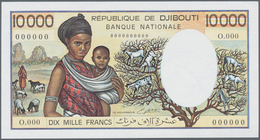 01371 Djibouti / Dschibuti: 10.000 Francs ND(1984-99) Specimen P. 39bs, Seldom Seen With Zero Serial Numbe - Gibuti