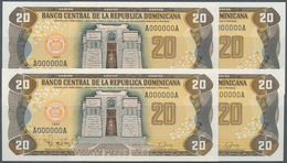 01385 Dominican Republic / Dominikanische Republik: Set Of 4 Notes 20 Pesos 1997 Specimen P. 154s, All Wit - Dominicaanse Republiek
