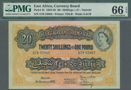 01386 East Africa / Ost-Afrika: Rare Set Of 2 CONSECUTIVE Banknotes 20 Shillings = 1 Pound 1955 With Seria - Autres - Afrique