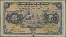 01393 Egypt / Ägypten: National Bank Of Egypt 50 Pounds May 2nd 1945, P.15c With Signature: Nixon, Well Wo - Egypt