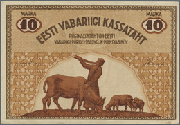 01408 Estonia / Estland: 10 Marka 1919 P. 46, Light Center Fold And Light Handling In Paper, No Holes Or T - Estonie
