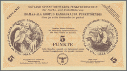 01409 Estonia / Estland: Ostland Spinnstoffwaren-Punktwertschein 1 Und 5 Punkte ND(1939-45), P.NL Without - Estonia
