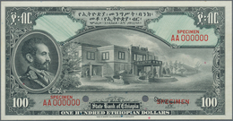 01413 Ethiopia / Äthiopien: 100 Dollars ND SPECIMEN P. 12s, Front And Back Separately Printed, Mounting Tr - Aethiopien