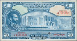 01420 Ethiopia / Äthiopien: 50 Dollars ND(1945) With Signature: Rozell, Color Trial Specimen Intaglio Prin - Ethiopia