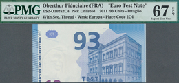 01424 EURO: EURO Specimen Banknote, Printed For In House Tests At Oberthur (France) On Order Of The Europe - Sonstige & Ohne Zuordnung