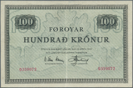 01430 Faeroe Islands / Färöer: 100 Kroner ND(1952-63) P. 15, Vertially Folded, No Holes Or Tears, Crispnes - Färöer Inseln