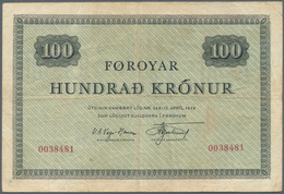 01431 Faeroe Islands / Färöer: 100 Kronur ND(1952-53) P. 15a, Vertical And Horizontal Folds, No Holes Or T - Islas Faeroes