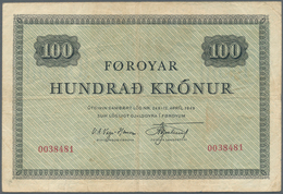 01431 Faeroe Islands / Färöer: 100 Kronur ND(1952-53) P. 15a, Vertical And Horizontal Folds, No Holes Or T - Faeroër