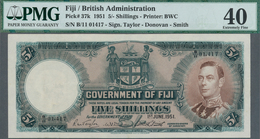 01443 Fiji: 5 Shillings June 1st 1951 With Signatures: Taylor / Donovan / Smith, P.37k, Excellent Conditio - Fidji