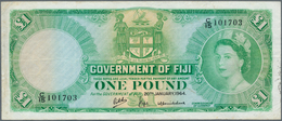 01446 Fiji: 1 Pound 1964 P. 53, Used With Lighter Folds, Light Staining At Borders, No Holes Or Tears, Not - Fiji