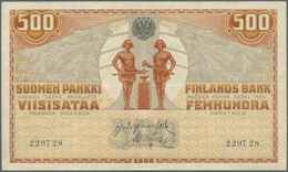 01459 Finland / Finnland: 500 Markkaa ND(1918) P. 23, Several Vertical And A Horizontal Fold, No Holes Or - Finnland