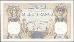 01478 France / Frankreich: Set Of 2 Notes 1000 Francs 1939 P. 90, Both Very Crisp With Original Colors, Li - Other & Unclassified