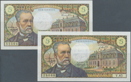 01500 France / Frankreich: Set Of 2 Notes 5 Francs 1966 And 1969 P. 146a, B, The First One With Center Fol - Autres & Non Classés