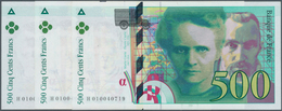 01506 France / Frankreich: Set 3 Pcs CONSECUTIVE Banknotes 500 Francs 1994 P. 160a In Condition: UNC. (3 P - Andere & Zonder Classificatie