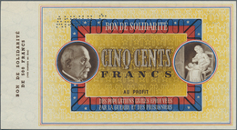 01513 France / Frankreich: Bon De Solidarité 500 Francs With Perforation Annulé, Light Center Bend, Condit - Autres & Non Classés