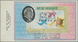 01515 France / Frankreich: Set 2 Notes Bon De Solidarité 50 And 100 Francs With Perforation Annulé, Light - Otros & Sin Clasificación