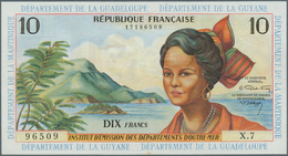 01519 French Antilles / Französische Antillen: 10 Francs ND P. 8b, Only A Light Center Fold Otherwise Perf - Andere - Amerika