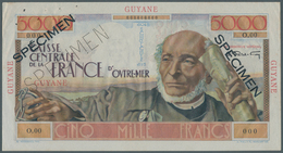 01528 French Guiana / Französisch-Guayana: 5000 Francs ND (1947-49) Specimen P. 26s. This Beautiful Larger - French Guiana