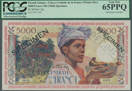 01529 French Guiana / Französisch-Guayana: Caisse Centrale De La France D'Outre-Mer 5000 Francs ND(1960) S - Frans-Guyana