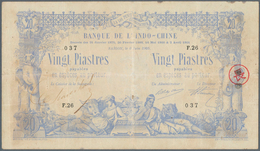 01536 French Indochina / Französisch Indochina: Highly Rare Banknote 20 Piastres 1905 Saigon Banque De L'I - Indochine