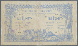 01537 French Indochina / Französisch Indochina: 20 Piastres 1907 Saigon Banque De L'Indochine P. 36, Used - Indochina