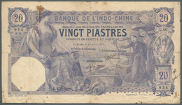 01538 French Indochina / Französisch Indochina: 20 Piastres 1917 P. 38, Used With Several Folds And Crease - Indochina